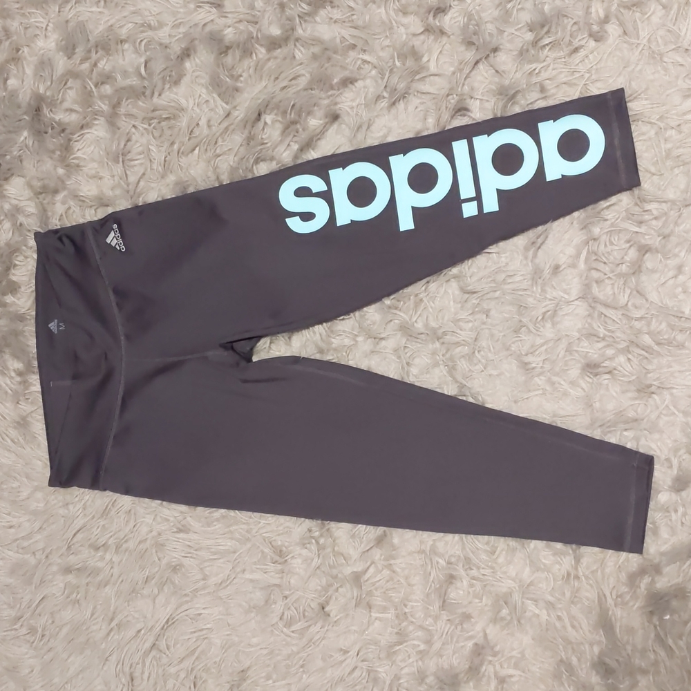 Adidas Climalite Cropped Teal and Black Athletic Leggings